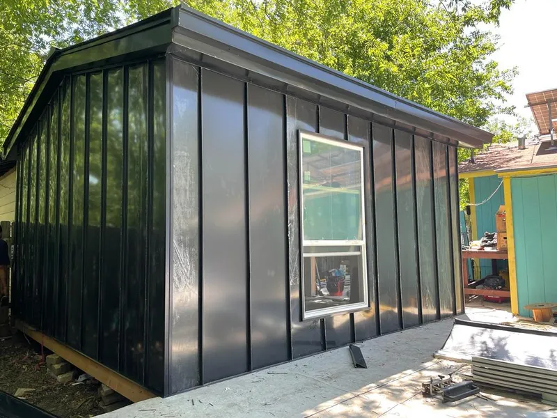 Black standing seam metal wall panels for Metal Roof Installation in Wolf Trap